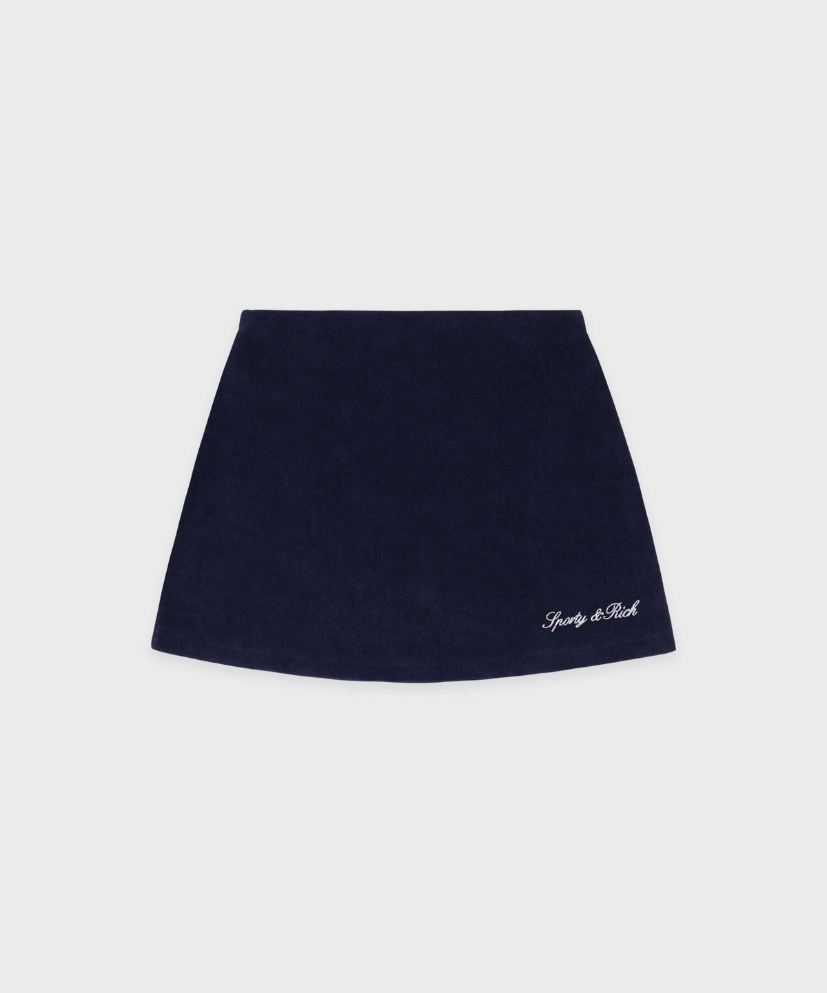 스포티앤리치(SPORTY&RICH) 시그니쳐 로고 테리 스커트 - 네이비 R265AWS003