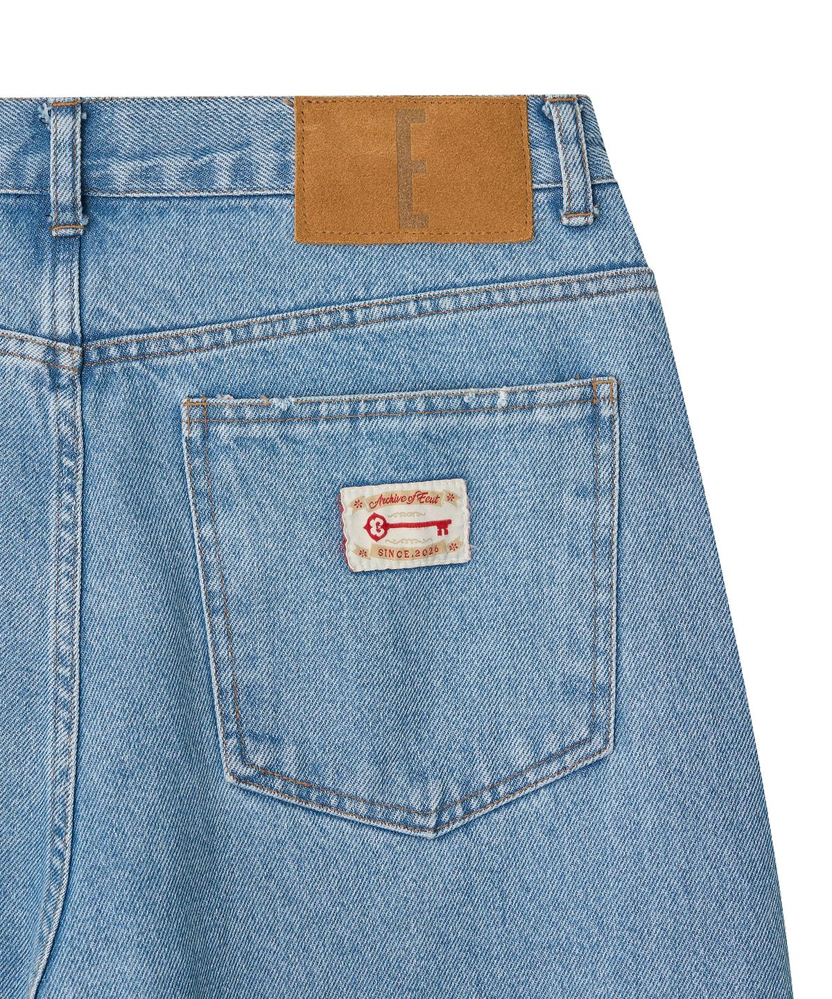 이우트(EEUT) ARCHIVE LABEL DENIM PANTS / LIGHT INDIGO