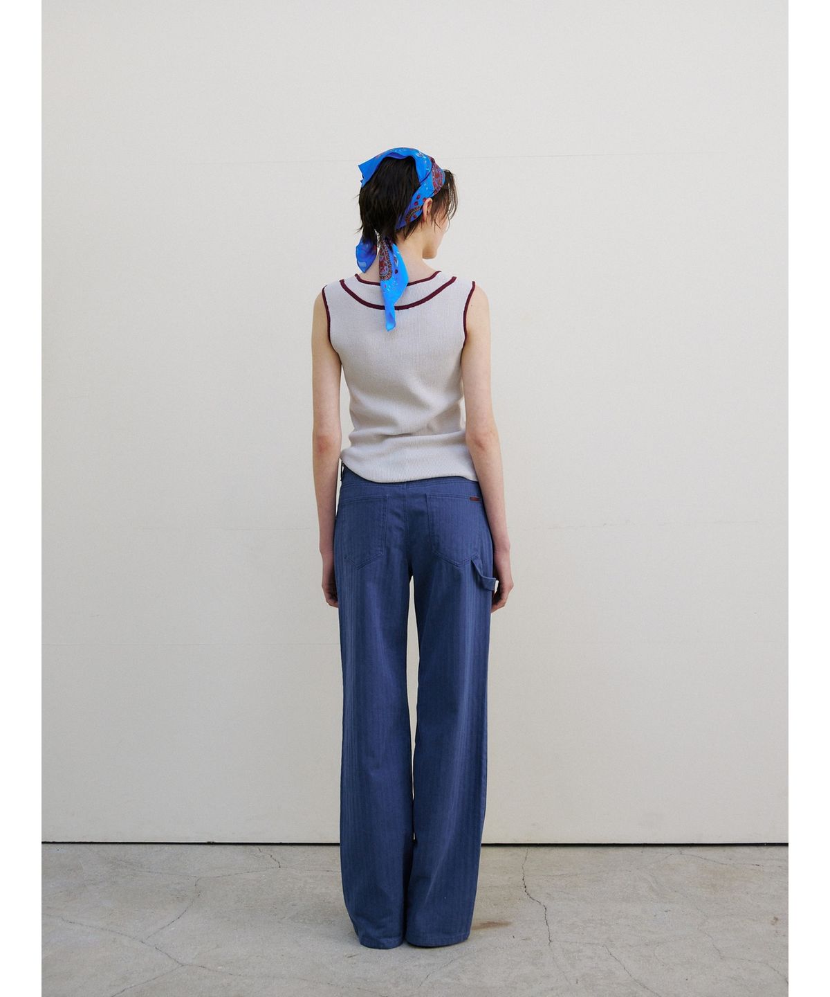 닌닛(NINNIT) Trimming sleeveless knit top (GREY)