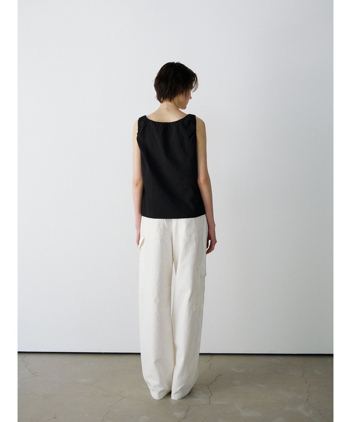 닌닛(NINNIT) Breeze tie blouse (BLACK)