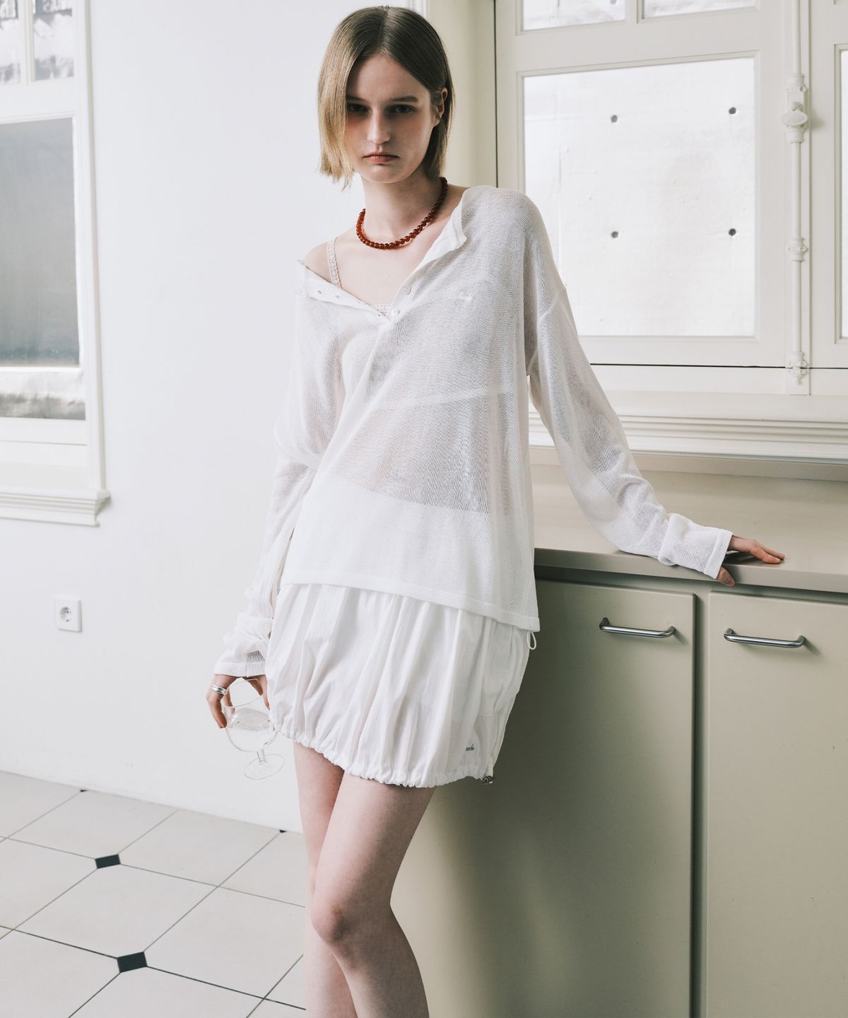 닉앤니콜(NICK&NICOLE) SIDE POCKET BALLOON SKIRT_IVORY