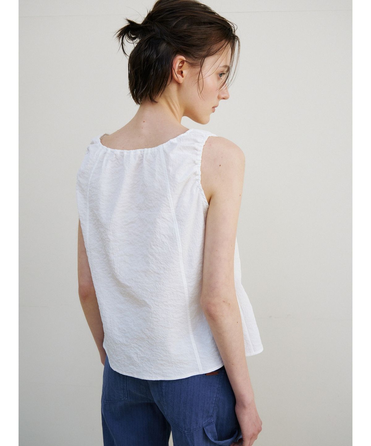 닌닛(NINNIT) Breeze tie blouse (WHITE)
