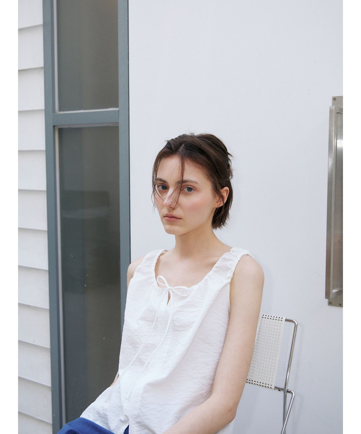 닌닛(NINNIT) Breeze tie blouse (WHITE)