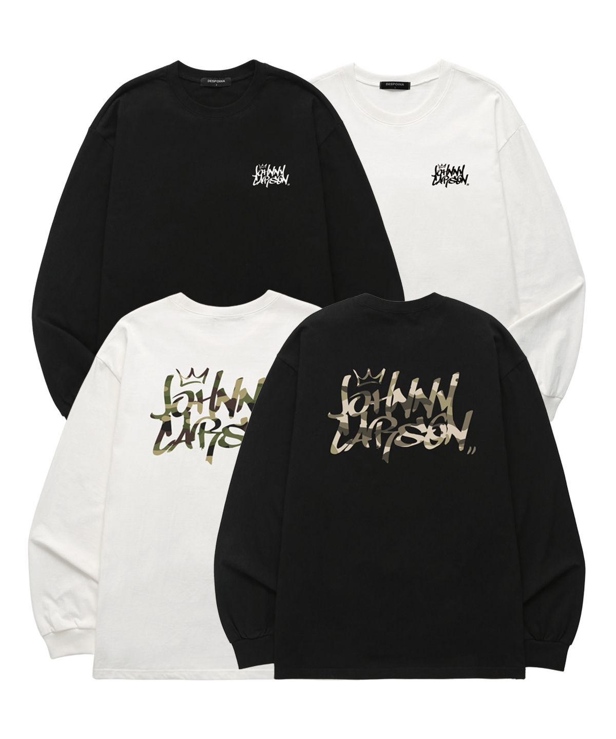 자니카슨(JOHNNY CARSON) Classic Graffiti Logo 롱슬리브 (JCLS102) 화이트/카모