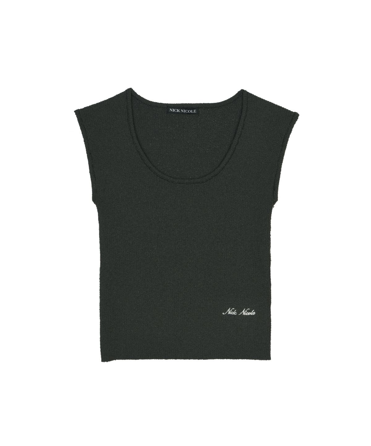 닉앤니콜(NICK&NICOLE) BOUCLE U-NECK SLEEVELESS_KHAKI