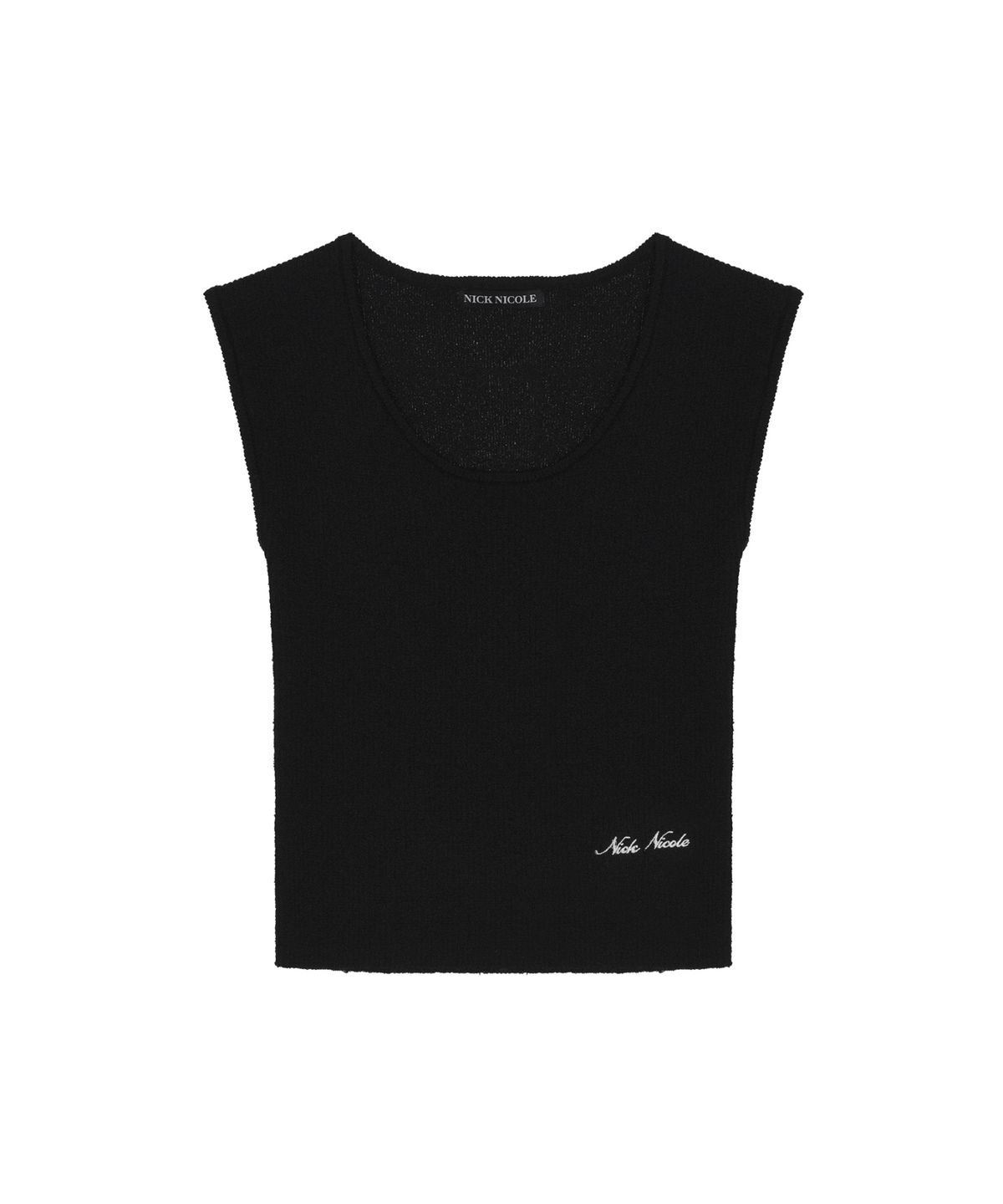 닉앤니콜(NICK&NICOLE) BOUCLE U-NECK SLEEVELESS_BLACK