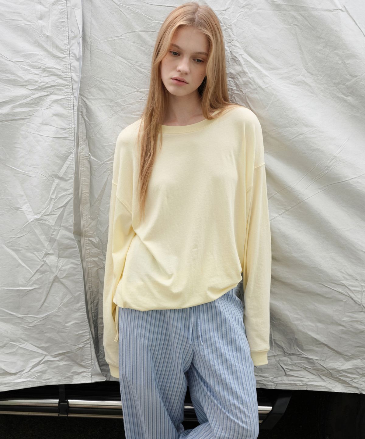 르바(LEVAR) Light Cotton Relaxed T-shirt - Lemonade Yellow