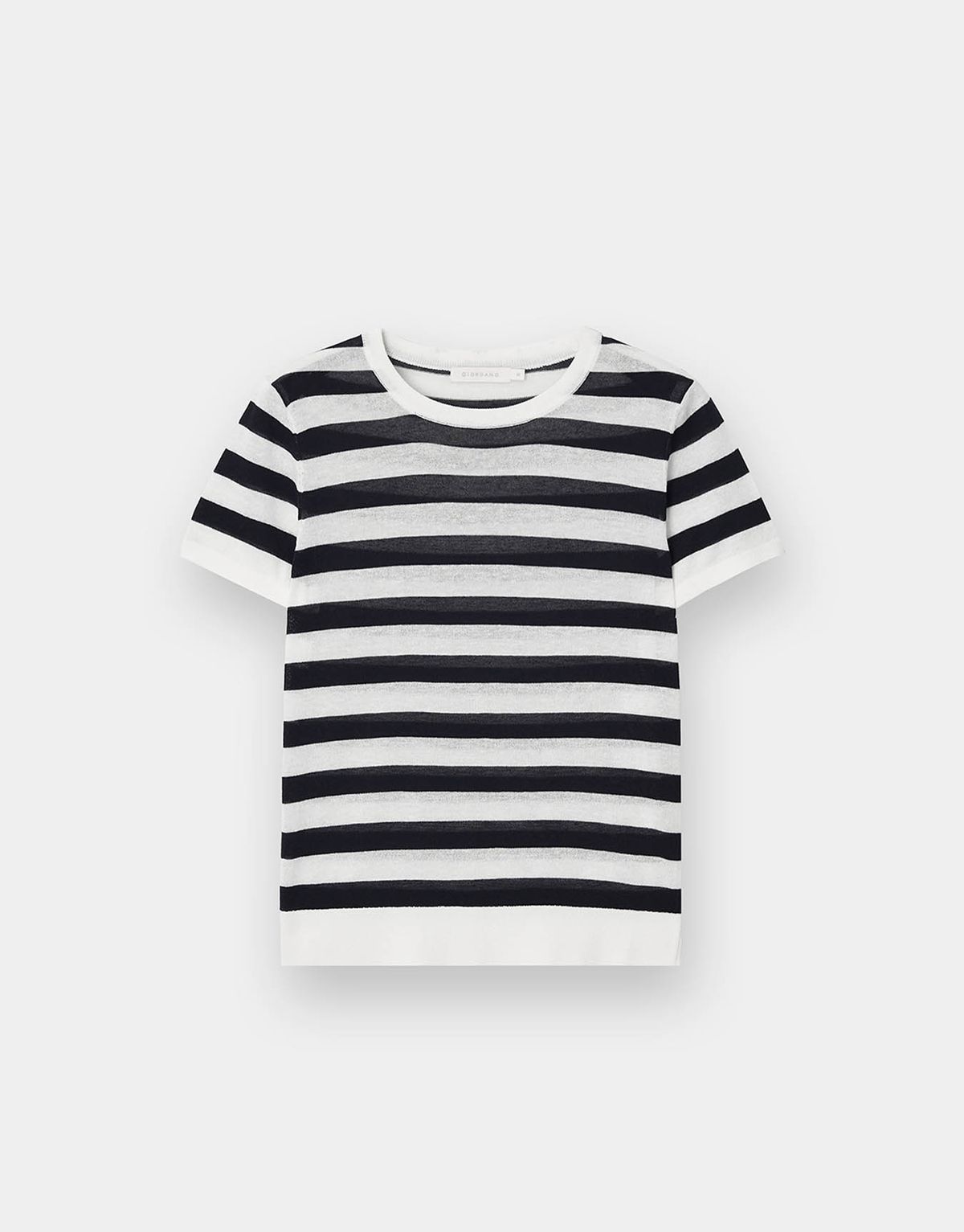 지오다노(GIORDANO) 12gg 시어 마린 스트라이프 크루넥 니트 스웨터 356536 [2color]