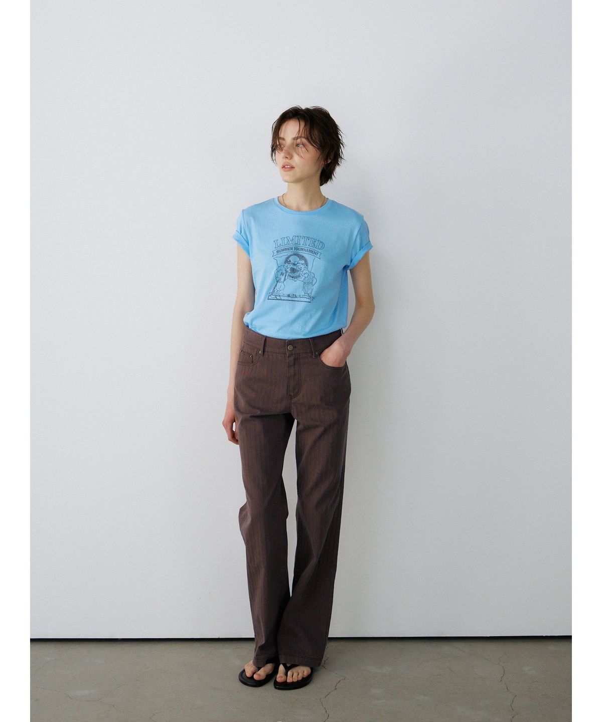 닌닛(NINNIT) [4th] Vintage herringbone pants (BROWN)