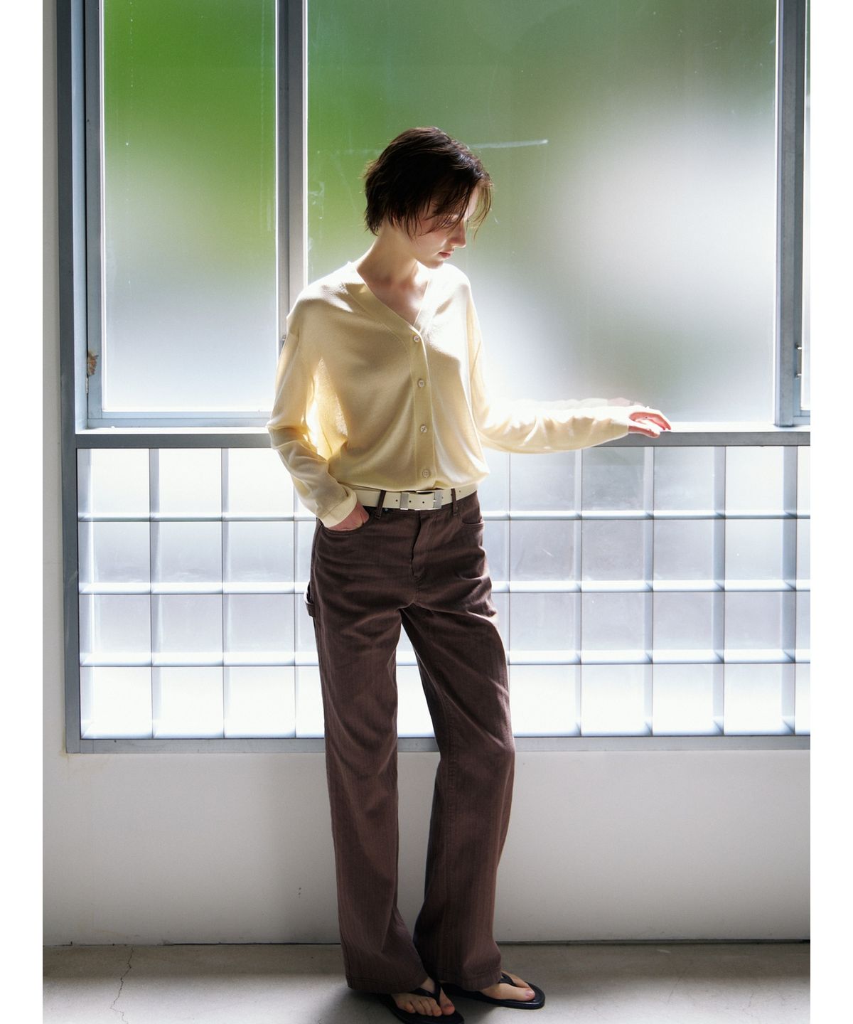 닌닛(NINNIT) [4th] Vintage herringbone pants (BROWN)