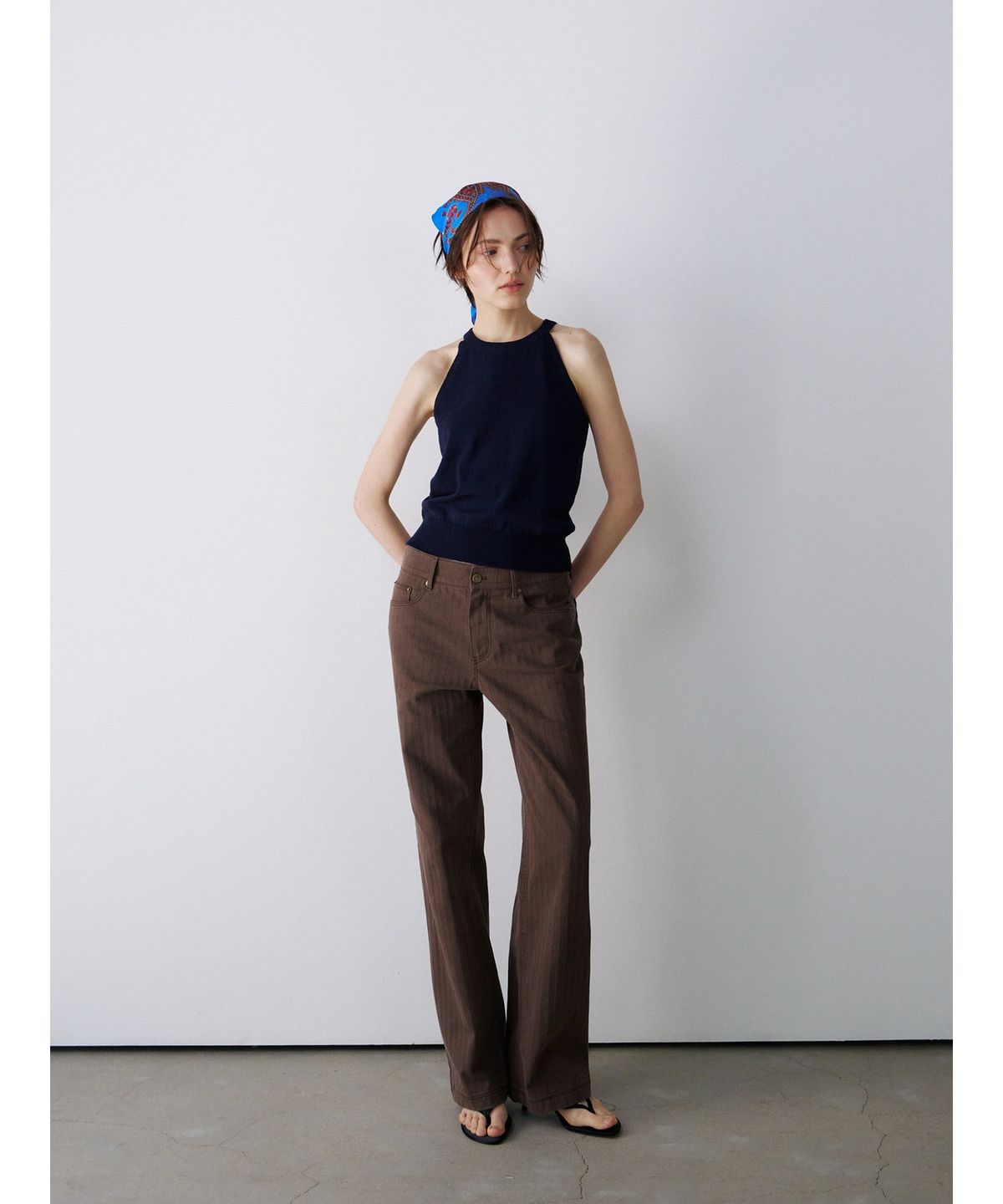 닌닛(NINNIT) [4th] Vintage herringbone pants (BROWN)