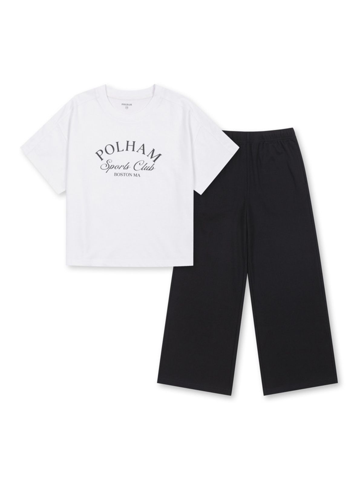 폴햄키즈(POLHAM KIDS) 여성 플레이티드 저지 반팔티 골지팬츠 세트_PKF3TS2310