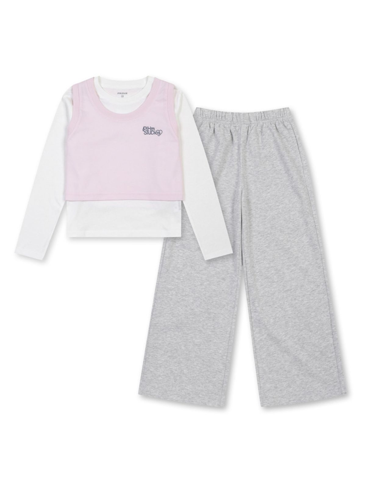 폴햄키즈(POLHAM KIDS) 여아 더블니트 베스트+긴팔티+팬츠 세트_PKG2TS2320
