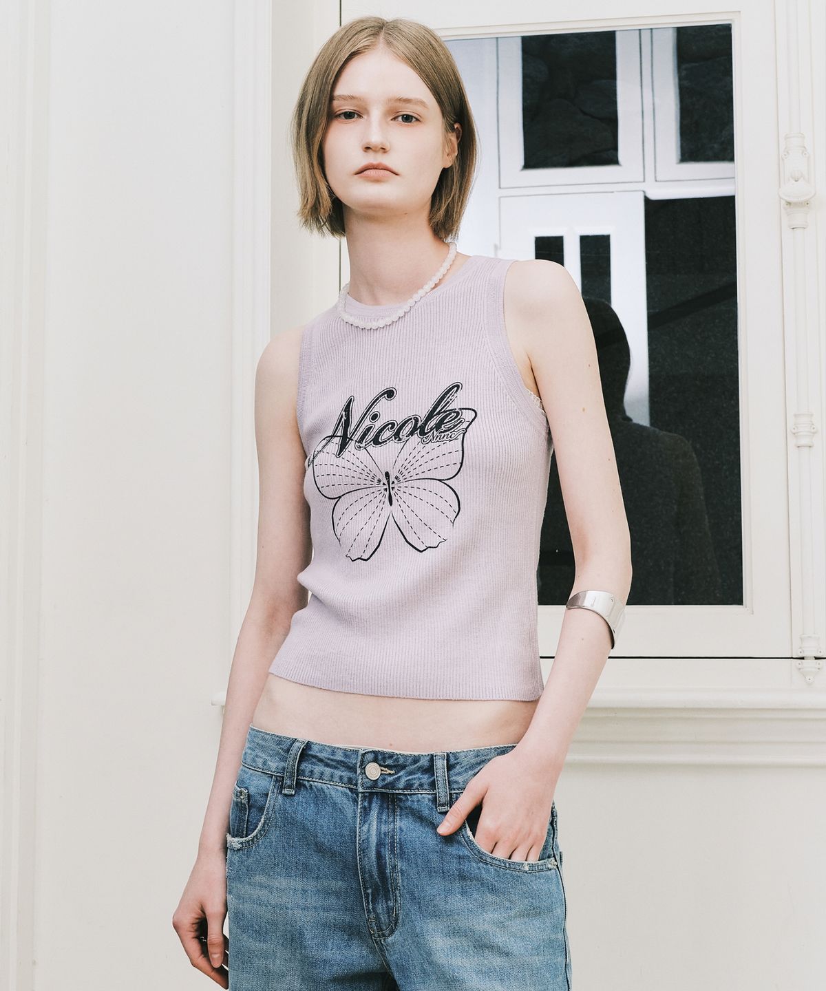 닉앤니콜(NICK&NICOLE) NICOLE BUTTERFLY SLEEVELESS TOP_LIGHT PURPLE