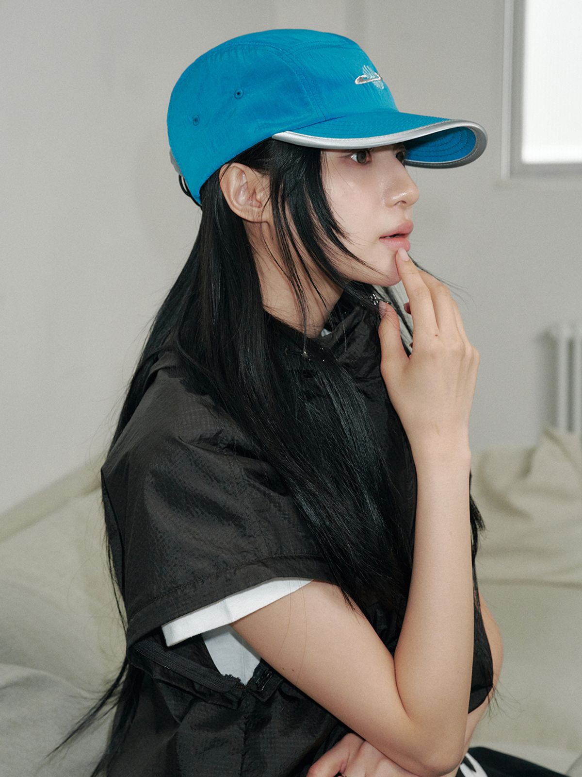 올인컴플리트(ALLINCOMPLETE) 새턴 나일론 캠프캡 (블루 그린)