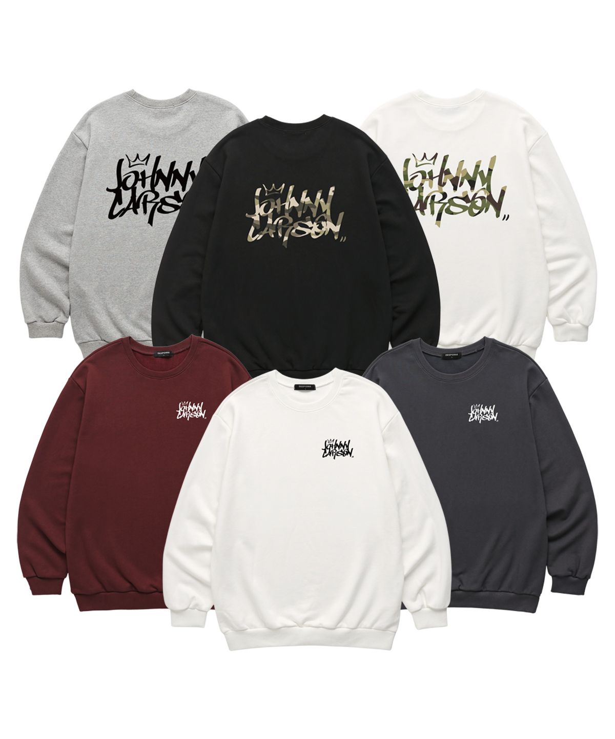 자니카슨(JOHNNY CARSON) Classic Graffiti Logo 맨투맨 (JCLTS016) 화이트/카모