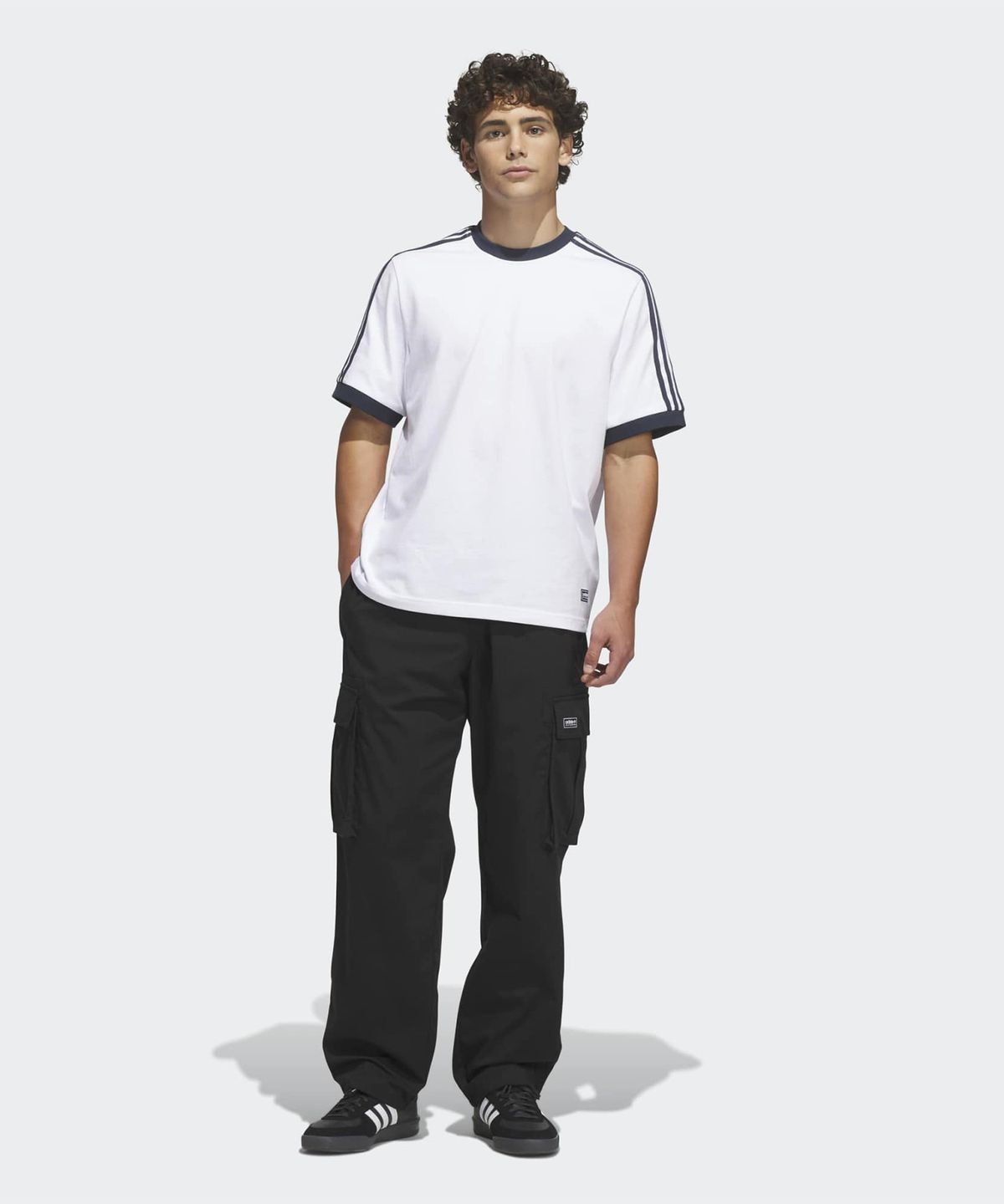 아디다스(ADIDAS) 스케이트보딩 링거 티셔츠 - 화이트:아우라잉크 / KS4344