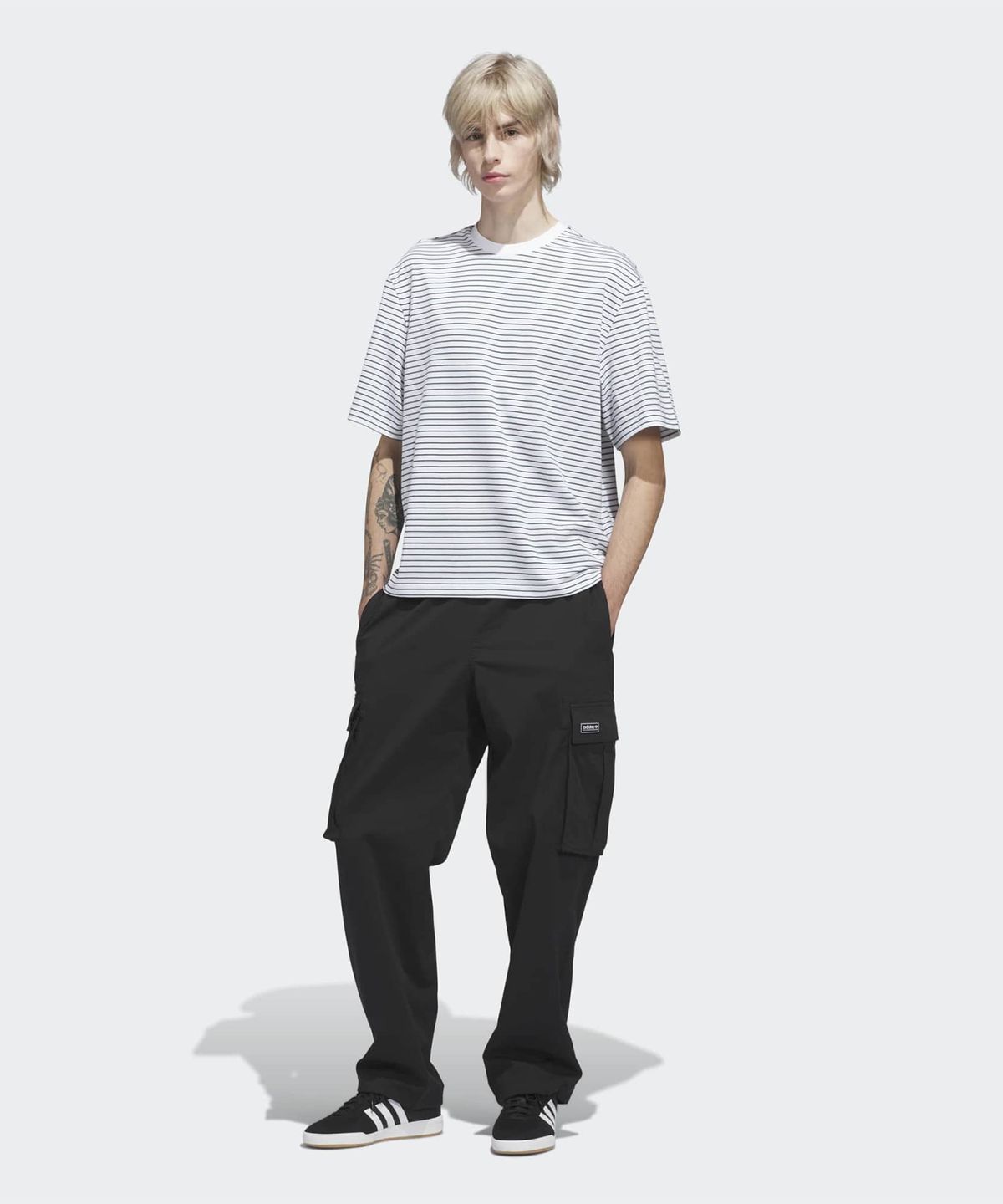 아디다스(ADIDAS) 스케이트보딩 원사 염색 티셔츠 - 화이트:그린 / KS8219