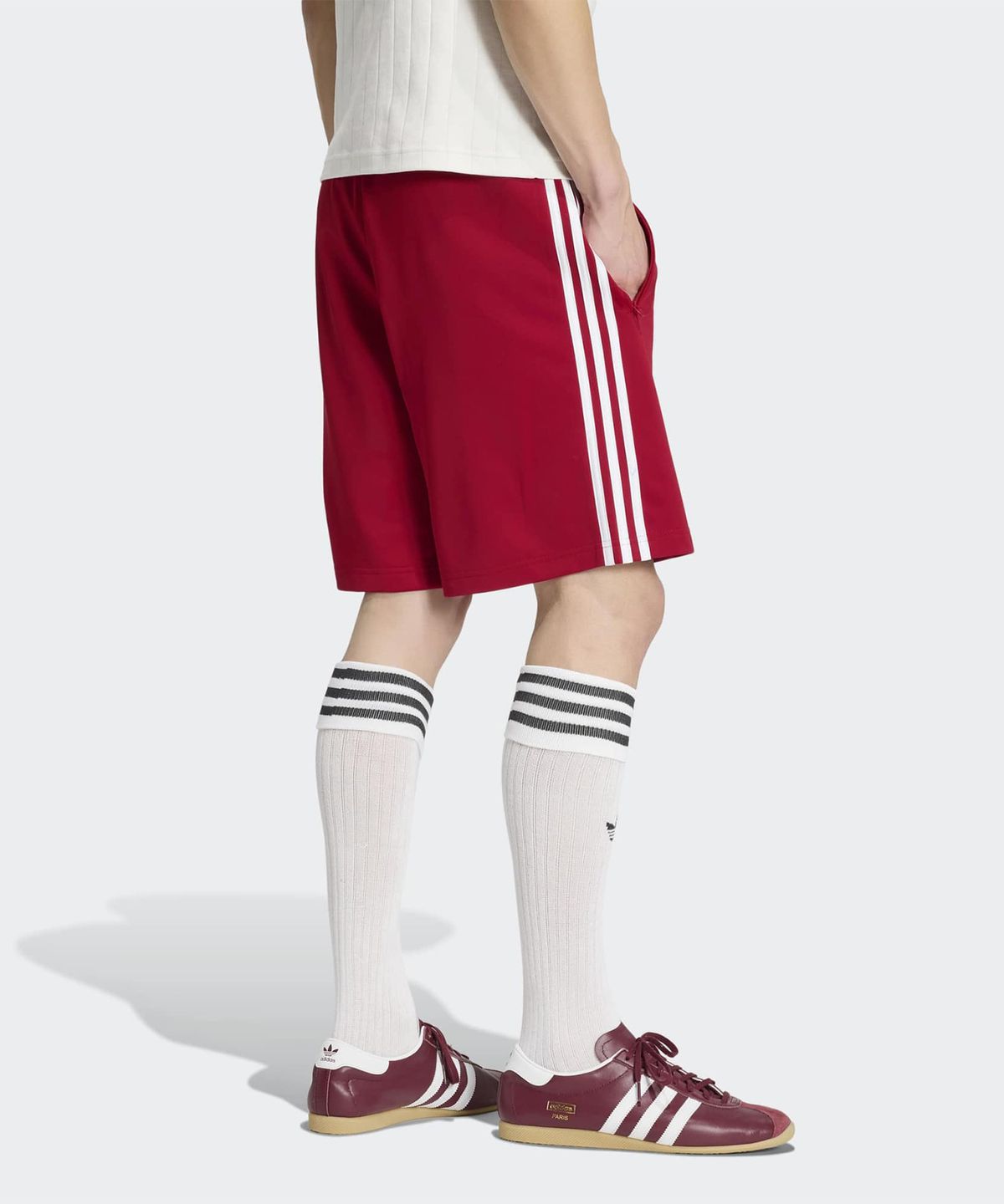 아디다스(ADIDAS) 파이어버드 숏 팬츠 - 레드:화이트 / KW0125