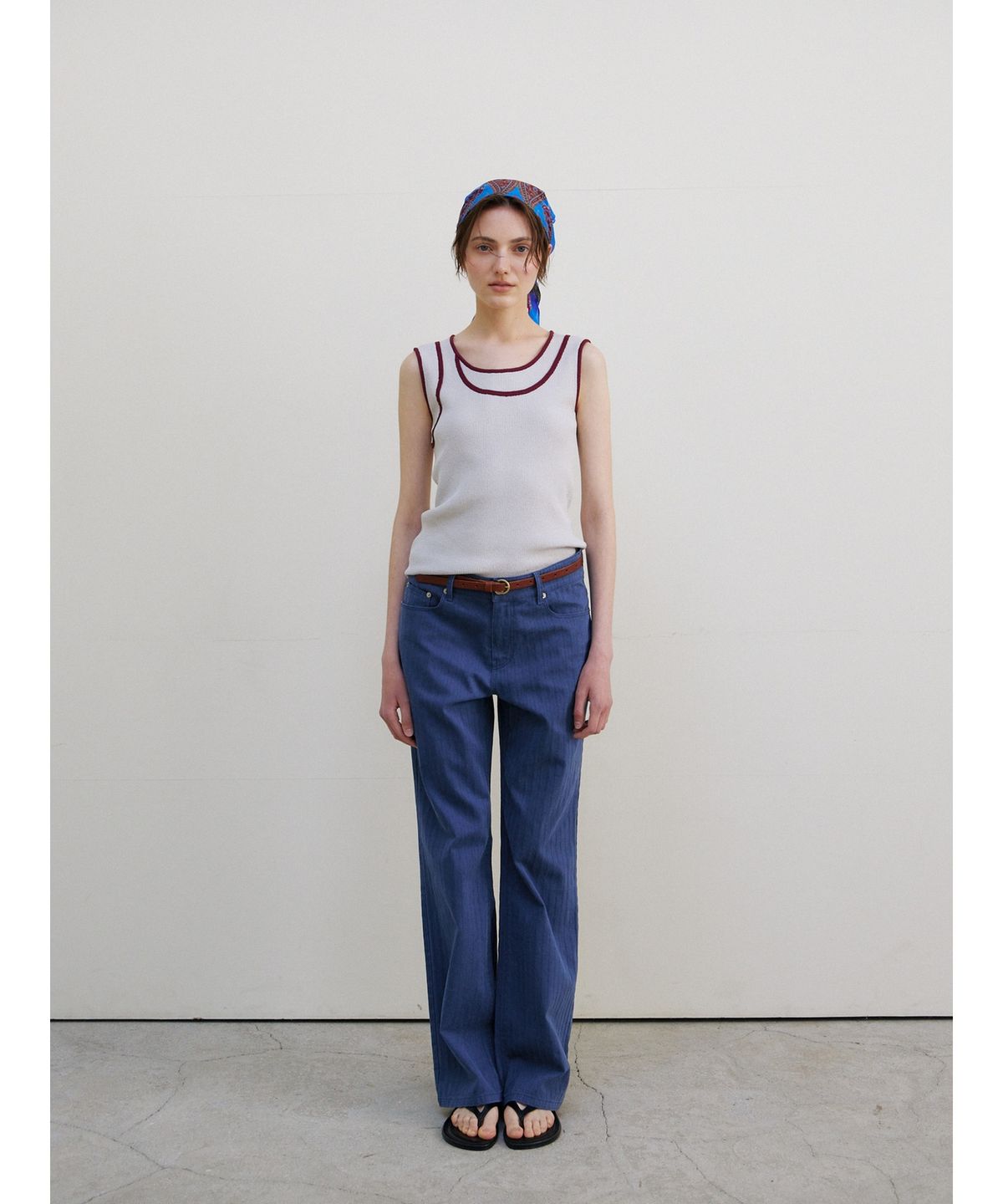 닌닛(NINNIT) [5th] Vintage herringbone pants (BLUE)