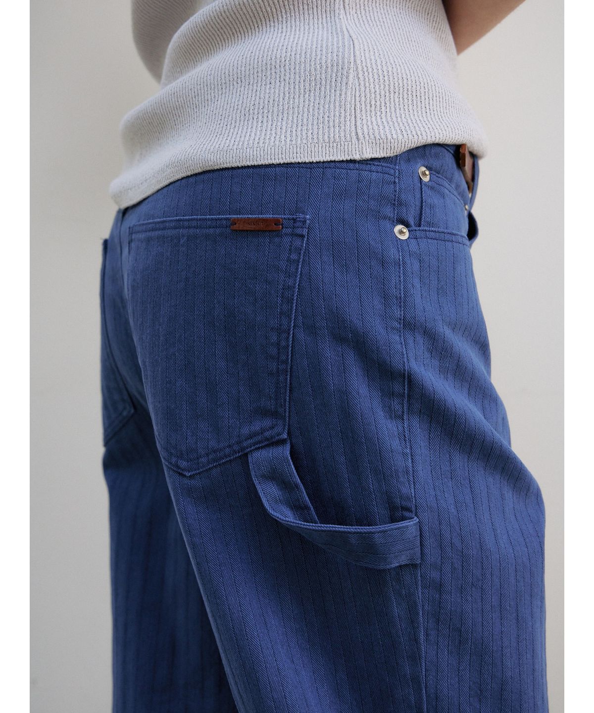 닌닛(NINNIT) [5th] Vintage herringbone pants (BLUE)