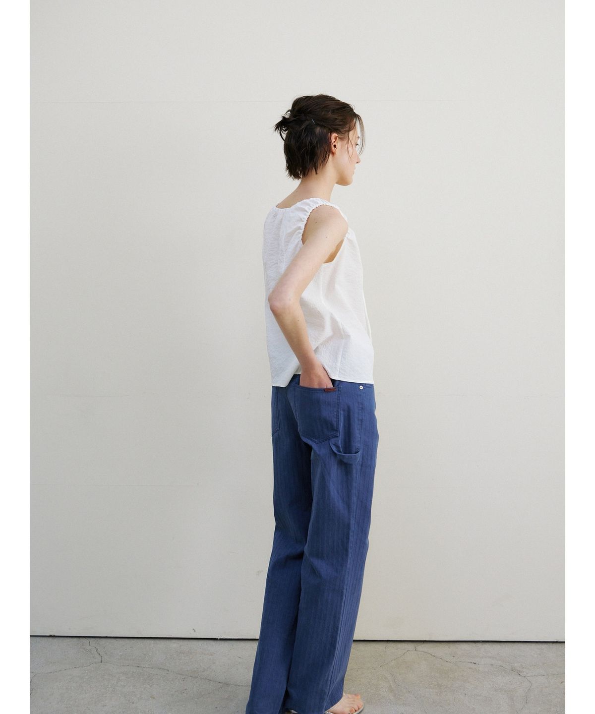 닌닛(NINNIT) [5th] Vintage herringbone pants (BLUE)