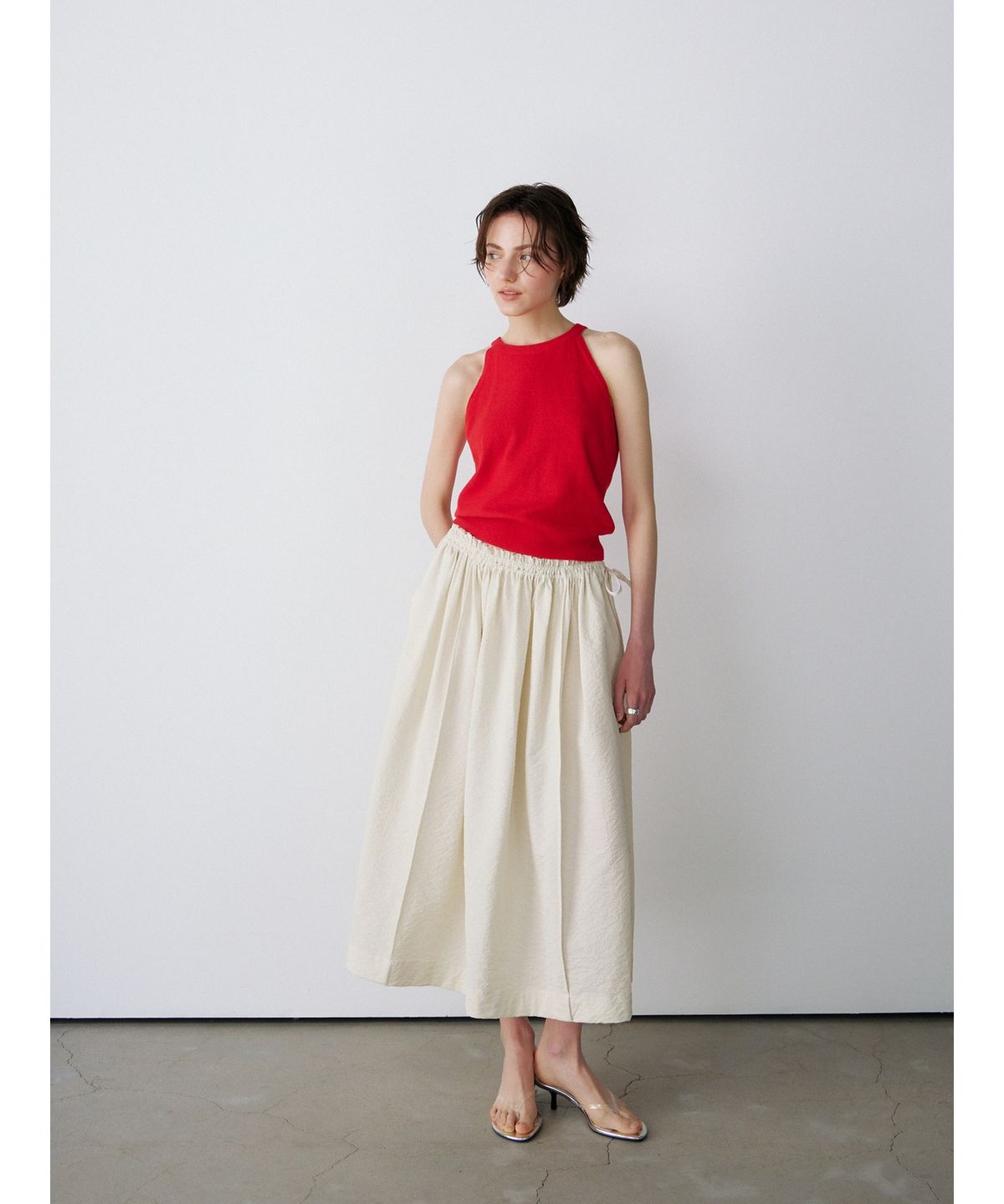 닌닛(NINNIT) Breeze banding skirt (BEIGE)