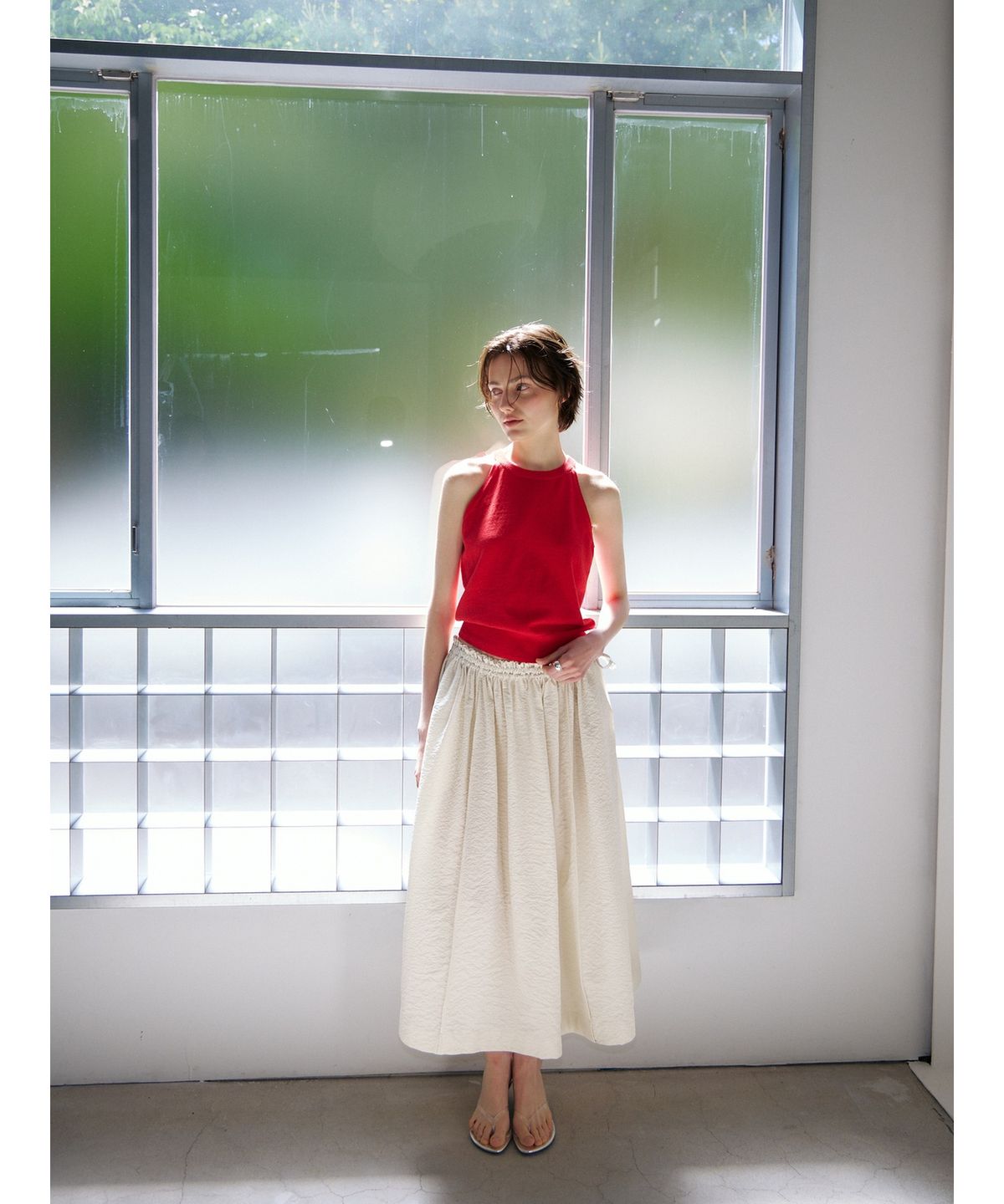 닌닛(NINNIT) Breeze banding skirt (BEIGE)