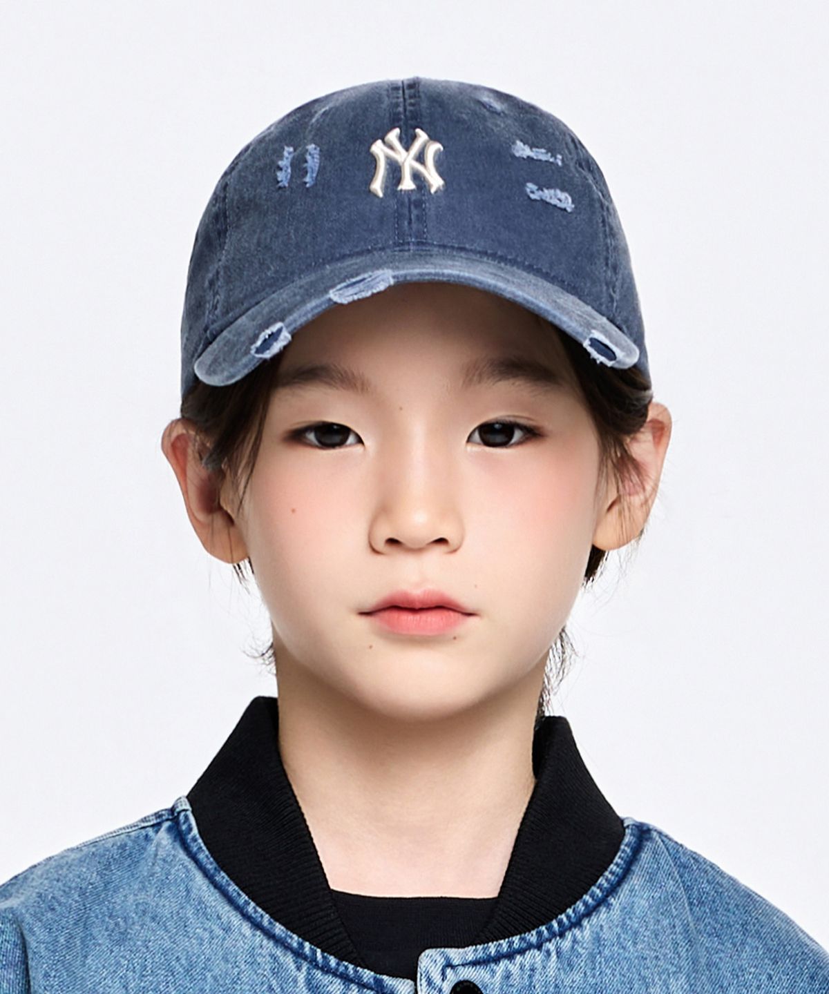 엠엘비 키즈(MLB KIDS) 피그먼트 데미지 워싱 볼캡 NY (Navy)