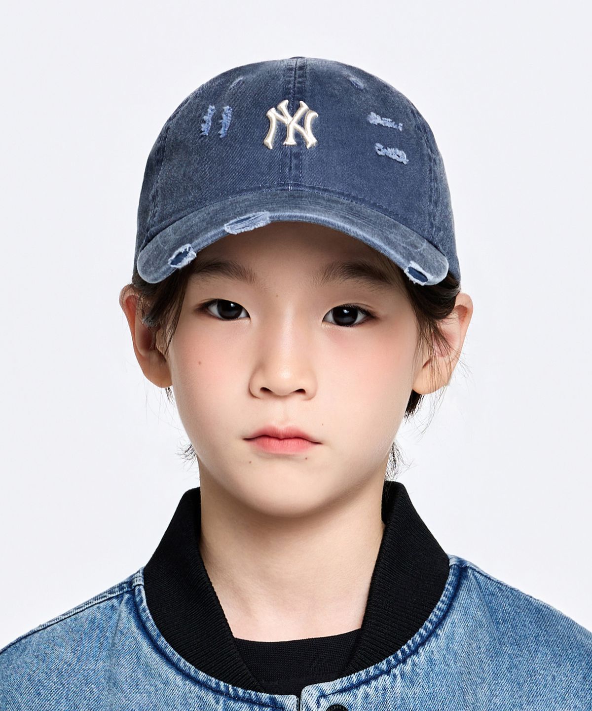 엠엘비 키즈(MLB KIDS) 피그먼트 데미지 워싱 볼캡 NY (Navy)