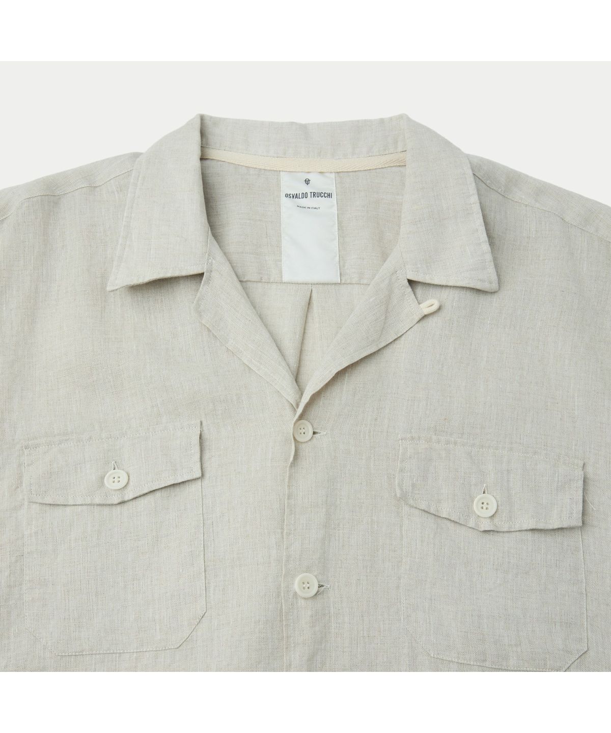 시리즈(SERIES) OSVALDO TRUCCHI PRINTED LINEN SHORT SHIRTS SOSFM26505IVX