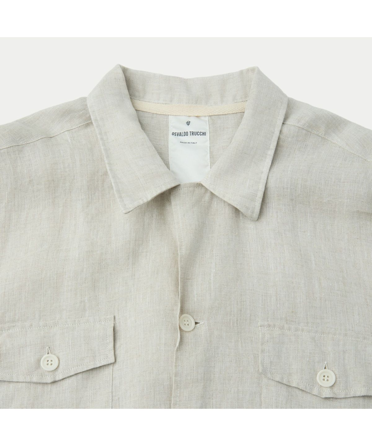 시리즈(SERIES) OSVALDO TRUCCHI PRINTED LINEN SHORT SHIRTS SOSFM26505IVX