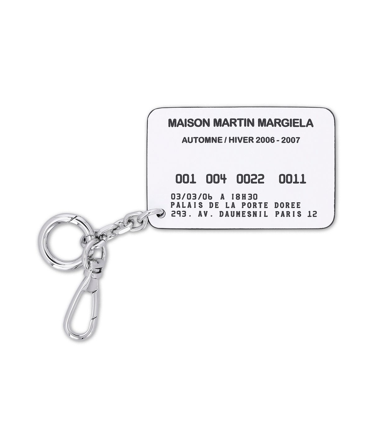 메종 마르지엘라(MAISON MARGIELA) 플라워 모티브 패턴 키링 카드 홀더 - 블랙:화이트 / SA1VL0053P7793HB383