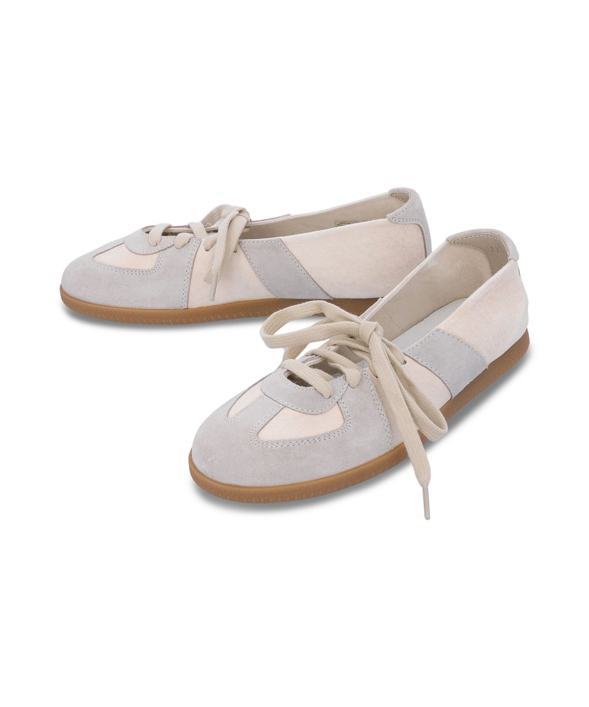 메종 마르지엘라(MAISON MARGIELA) 레플리카 소프트 레이스드 발레리나 플랫 슈즈 - 샌드 / S58WS0297P7790T2073