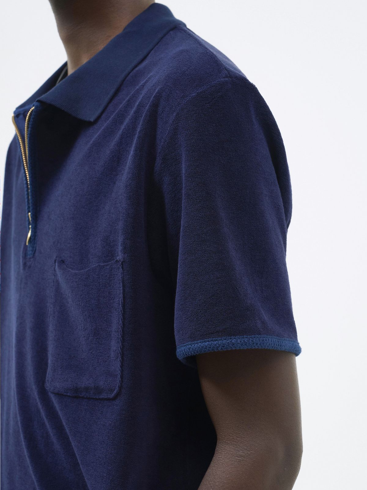 포커페이스(POKERFACE) ZIPPER POLO T-SHIRTS NAVY
