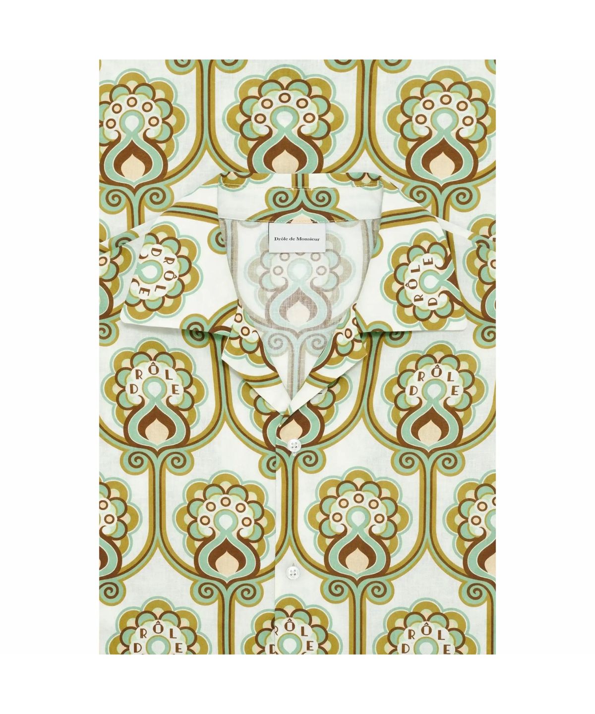 드롤드무슈(DROLE DE MONSIEUR) 플로럴 태피스트리 린넨 셔츠 Chemise Lin Tapisserie Florale D0SCS26202GRX