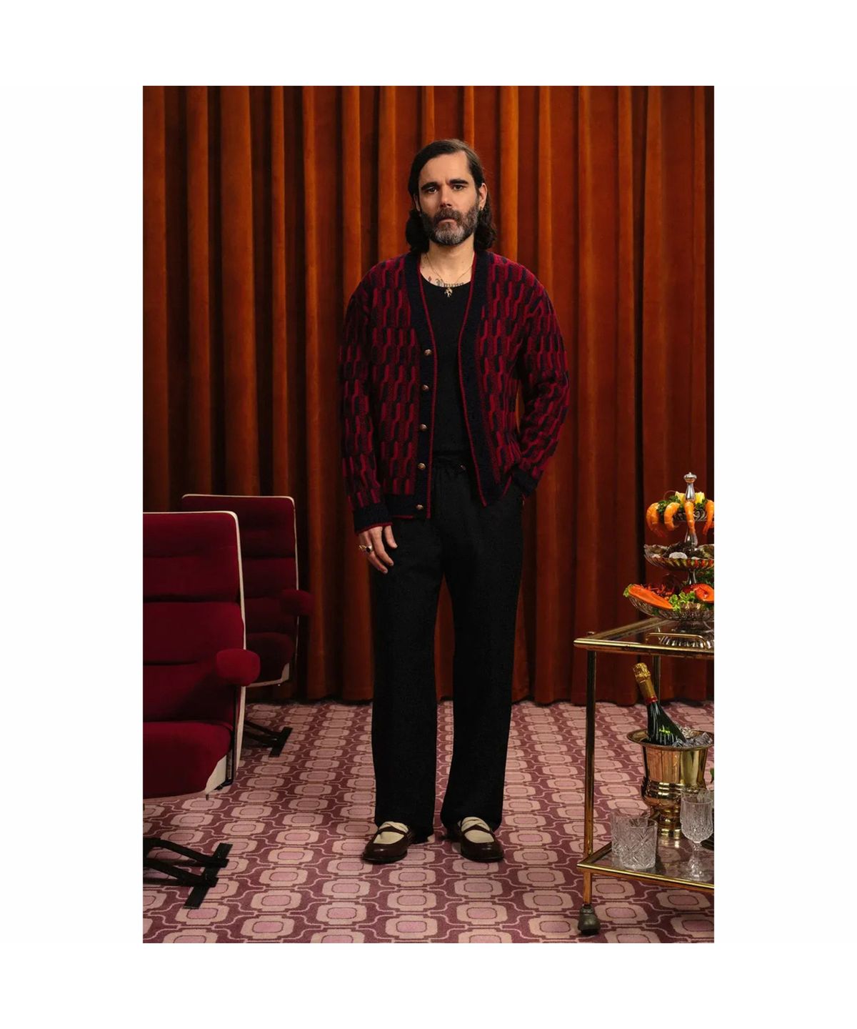 드롤드무슈(DROLE DE MONSIEUR) 스트레이트 울 팬츠 Pantalon Droit Laine D0PAS26302BKX