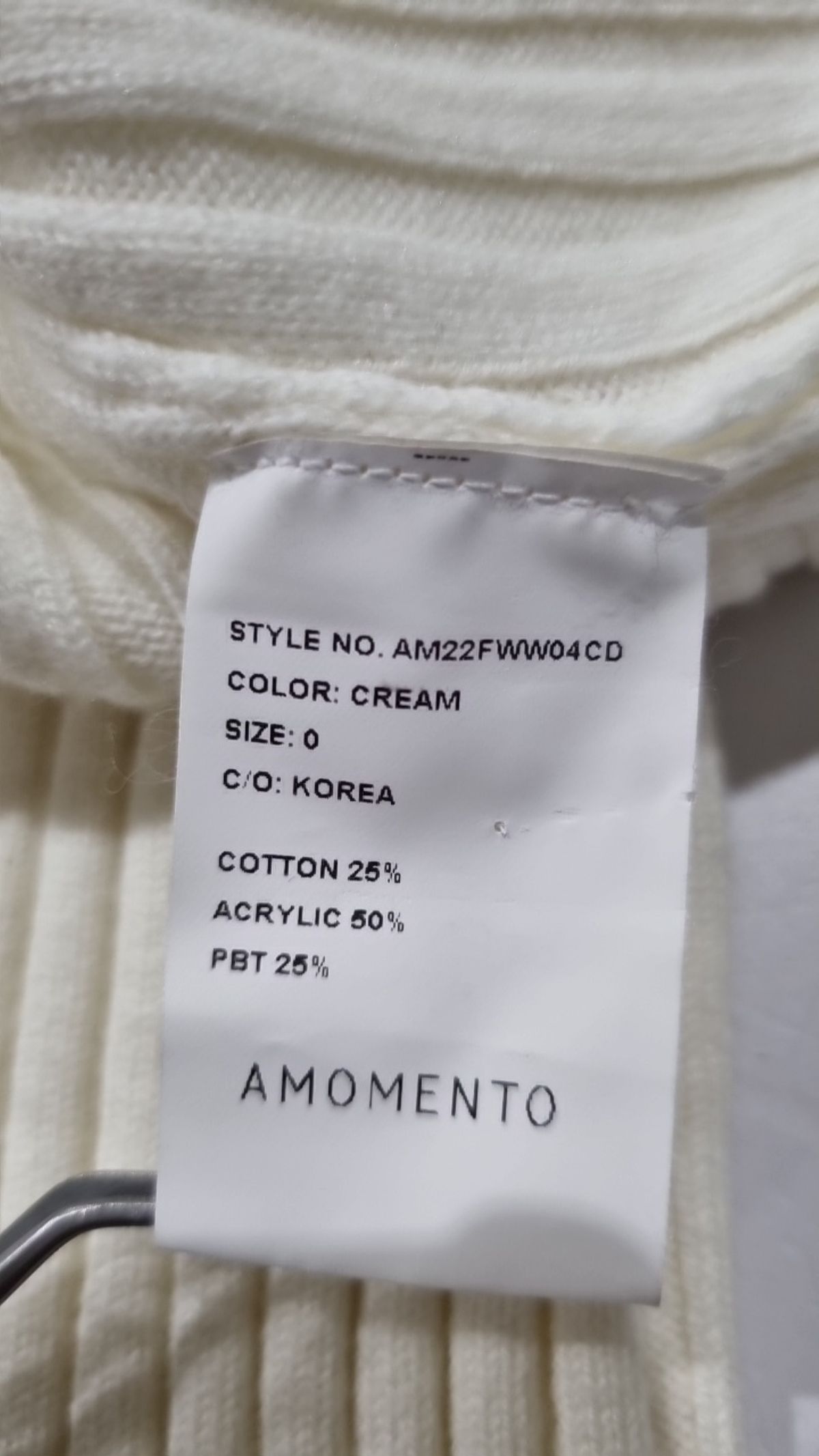아모멘토(AMOMENTO) RIBBED HIGH NECK CARDIGAN (3color) 0
