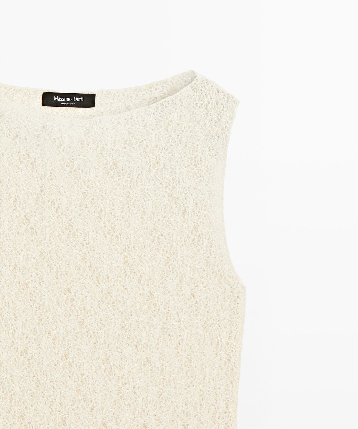 마시모두띠(MASSIMO DUTTI) 오픈워크 텍스처 슬리브리스 탑