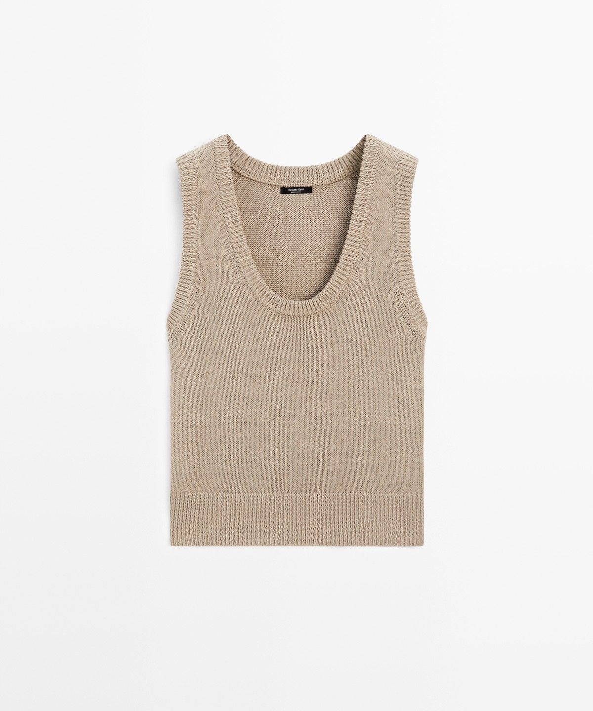 마시모두띠(MASSIMO DUTTI) 코튼 블렌드 리브드 니트 베스트
