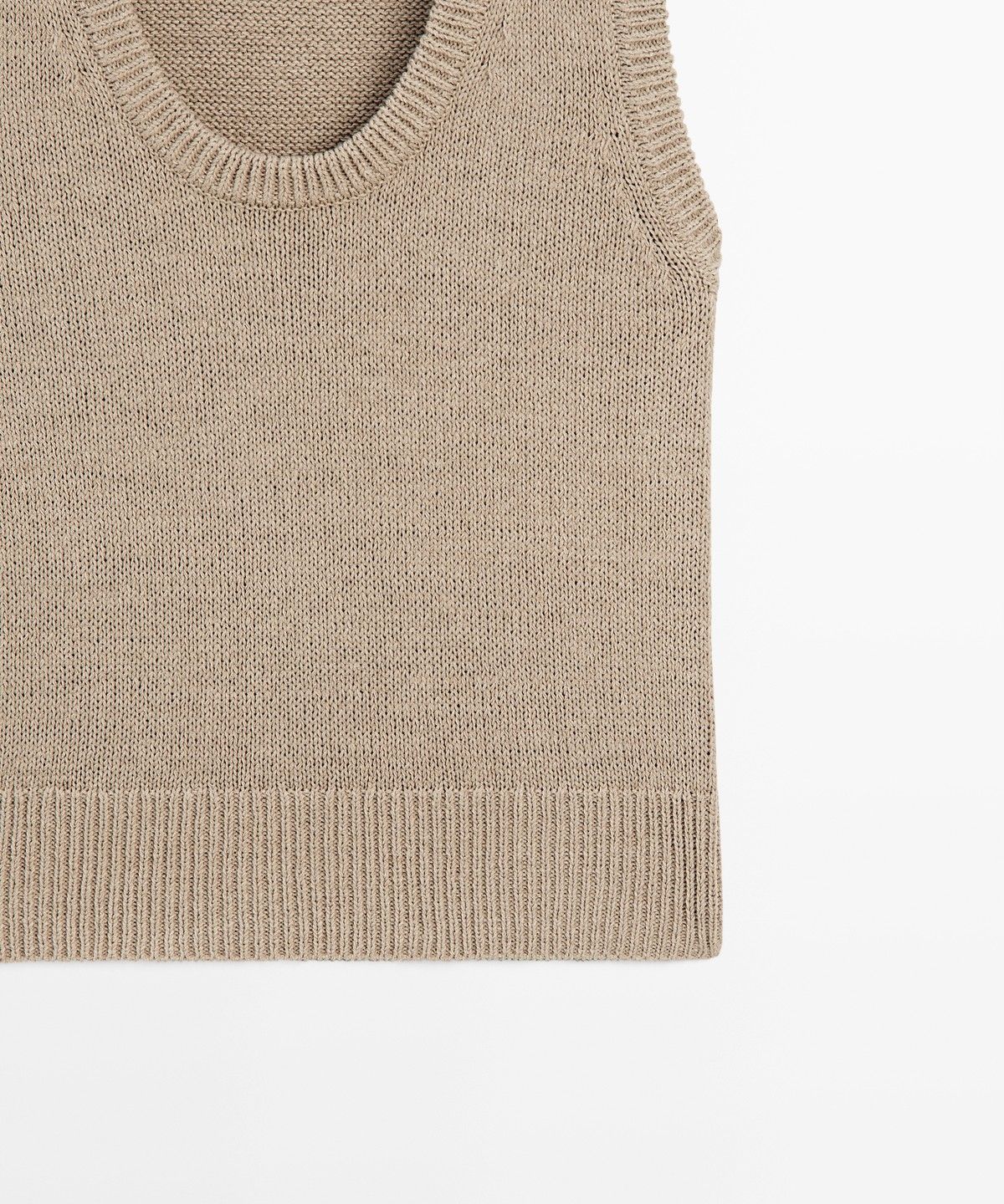 마시모두띠(MASSIMO DUTTI) 코튼 블렌드 리브드 니트 베스트