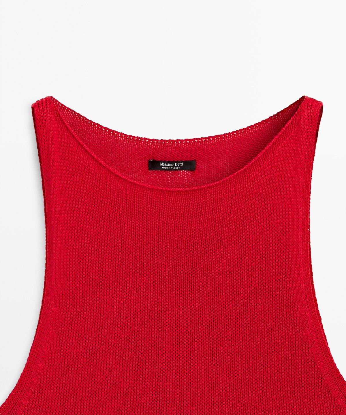 마시모두띠(MASSIMO DUTTI) 파인 니트 홀터넥 탑