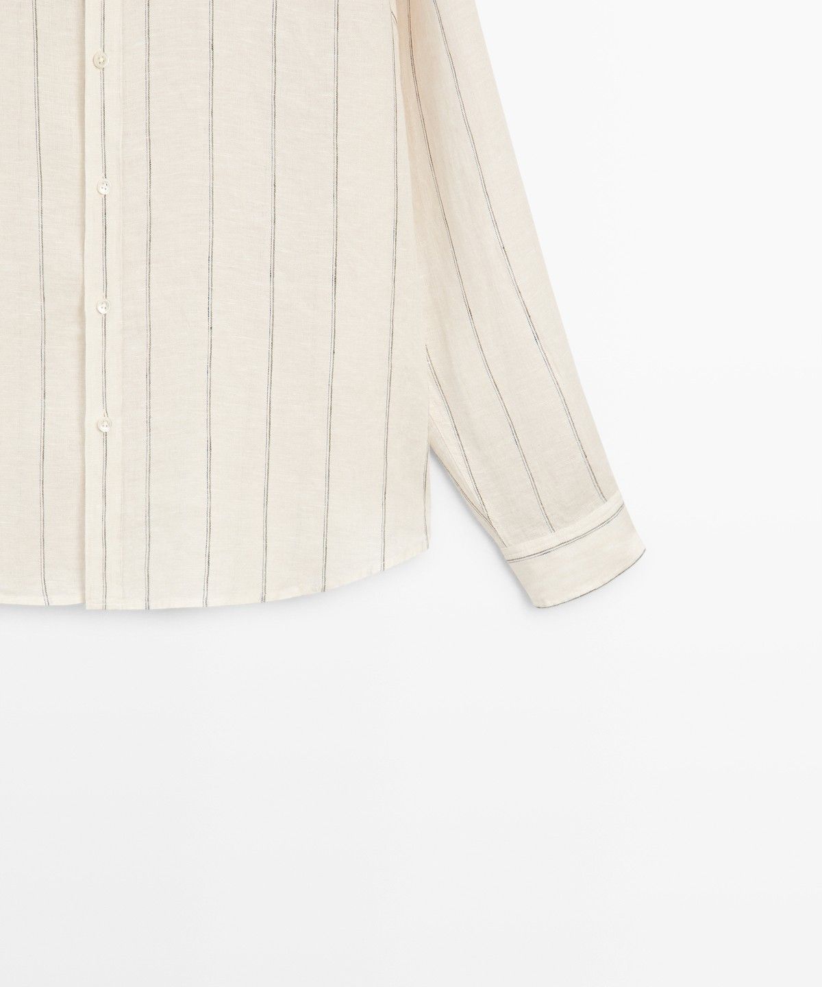 마시모두띠(MASSIMO DUTTI) 100% 린넨 스트라이프 레귤러 핏 셔츠