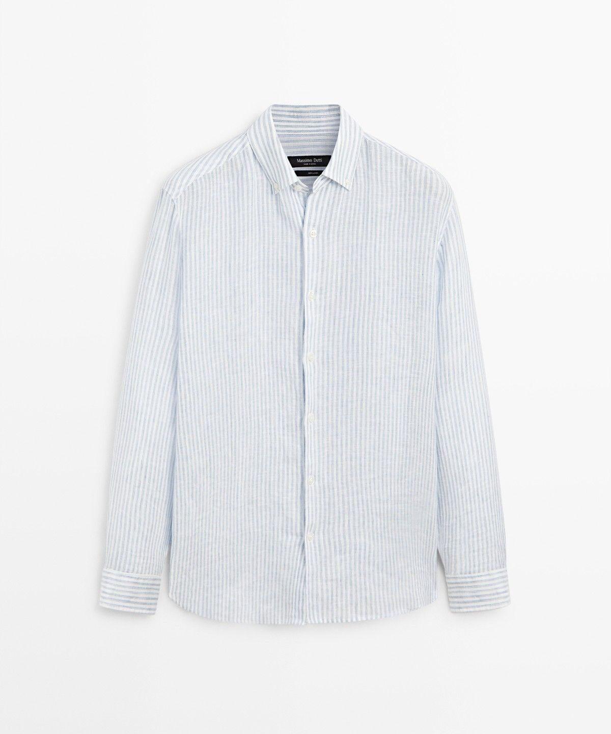 마시모두띠(MASSIMO DUTTI) 레귤러 핏 100% 린넨 스트라이프 셔츠