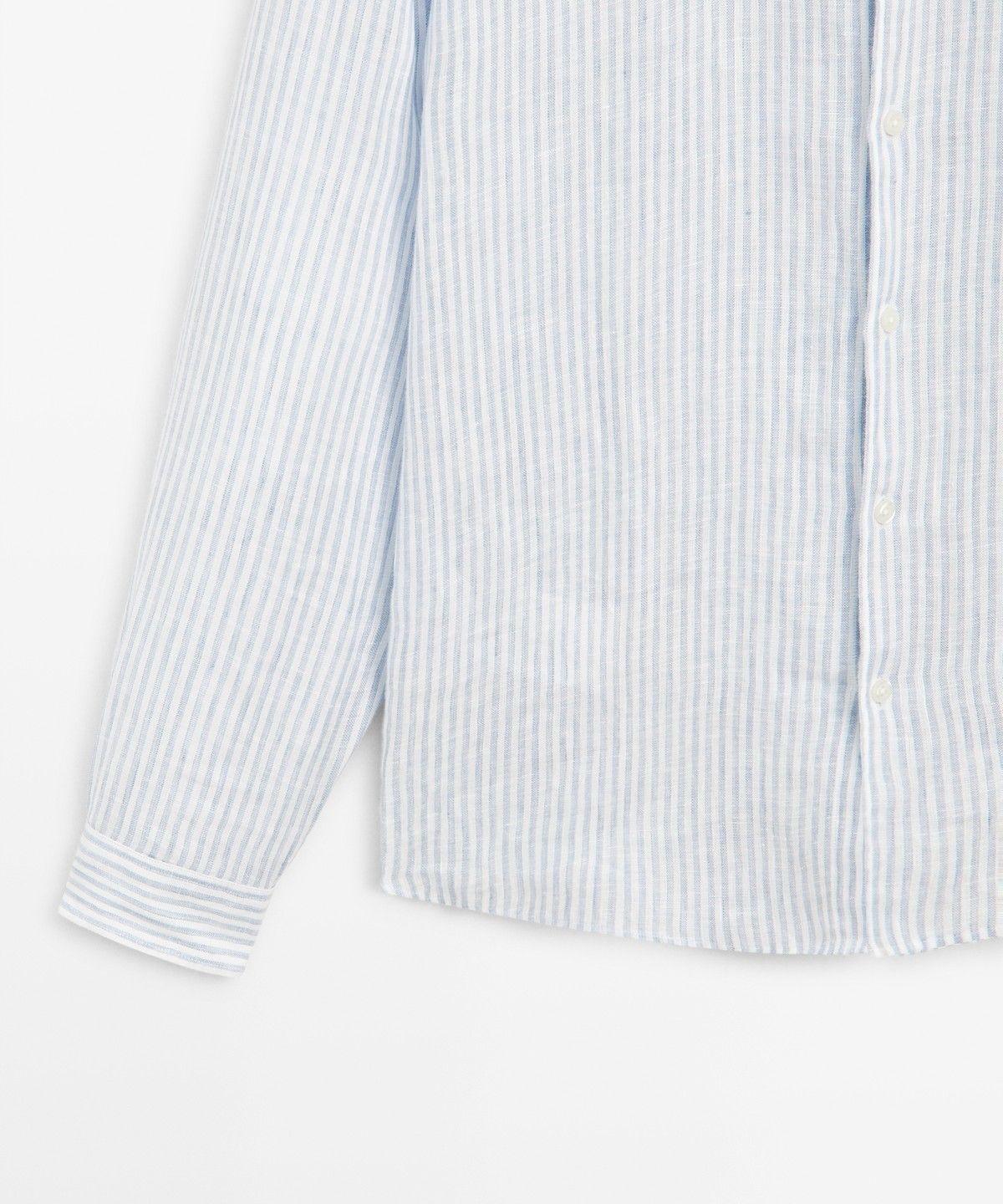 마시모두띠(MASSIMO DUTTI) 레귤러 핏 100% 린넨 스트라이프 셔츠