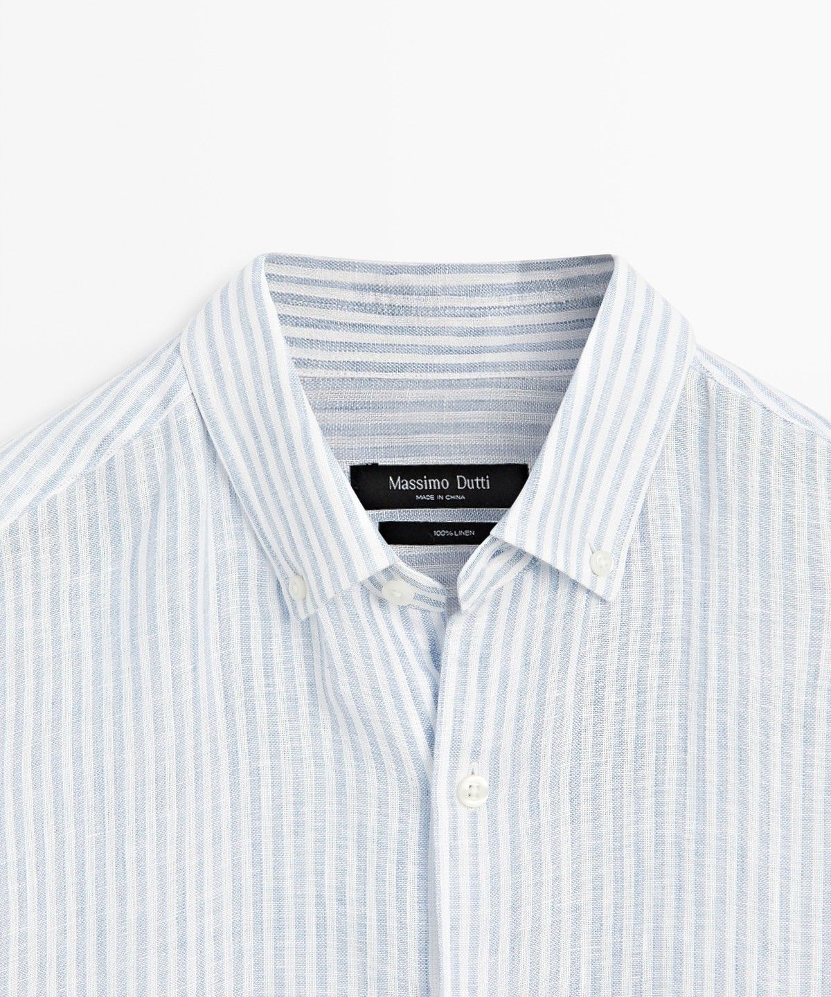 마시모두띠(MASSIMO DUTTI) 레귤러 핏 100% 린넨 스트라이프 셔츠