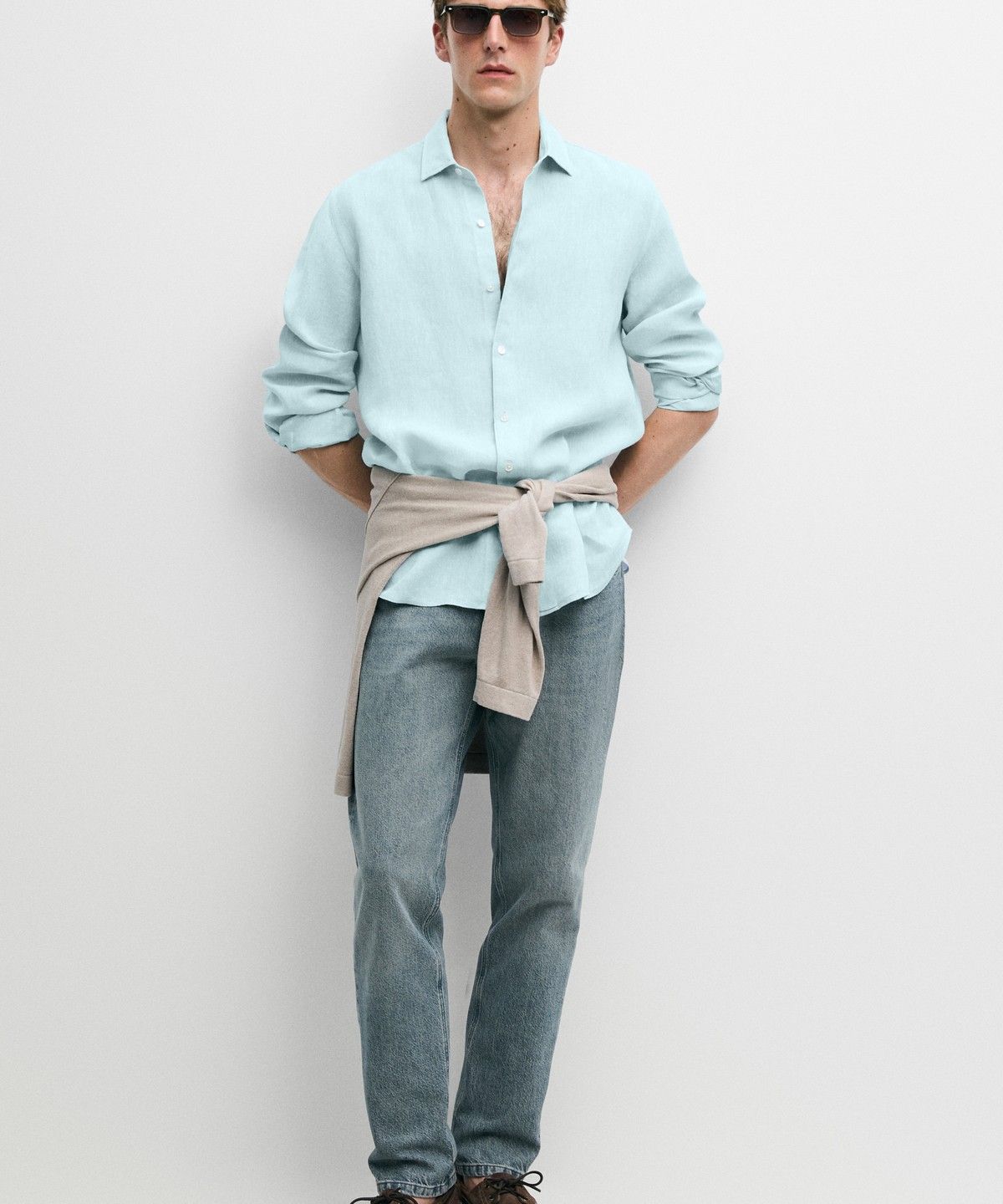 마시모두띠(MASSIMO DUTTI) 100% 린넨 레귤러 핏 셔츠