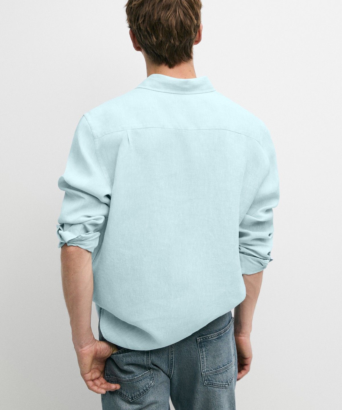 마시모두띠(MASSIMO DUTTI) 100% 린넨 레귤러 핏 셔츠