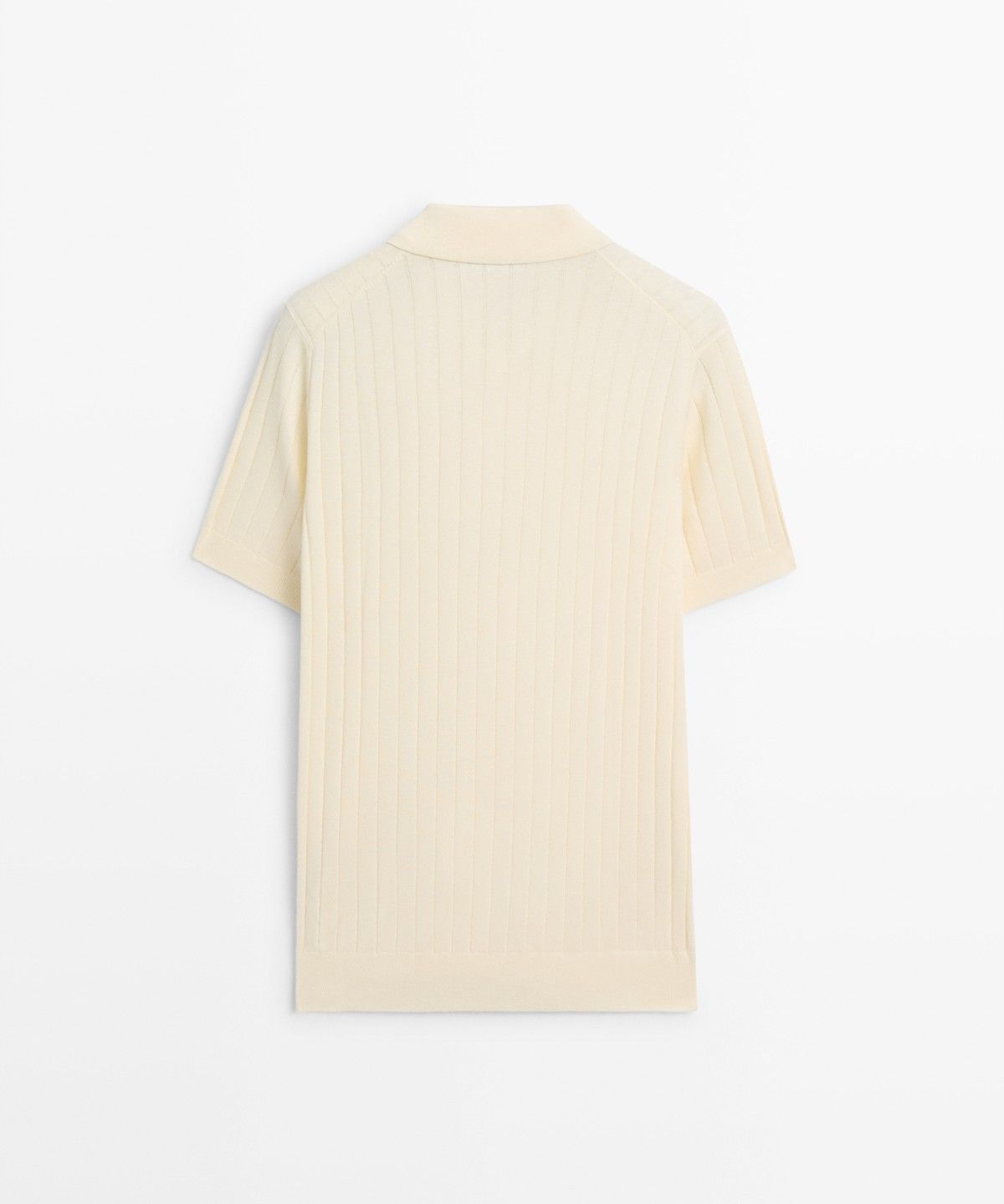 마시모두띠(MASSIMO DUTTI) 코튼 리브드 니트 폴로 셔츠