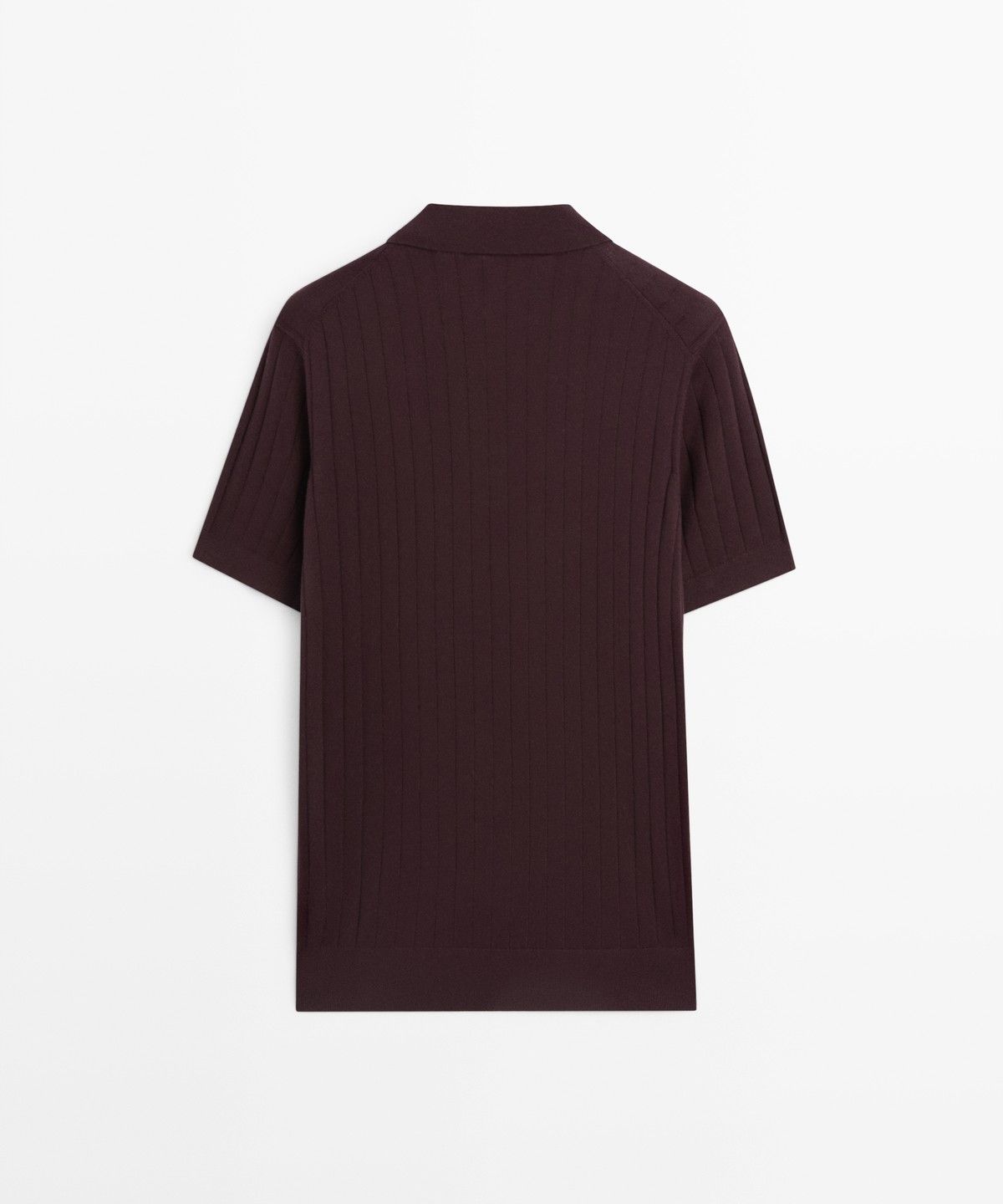 마시모두띠(MASSIMO DUTTI) 코튼 리브드 니트 폴로 셔츠